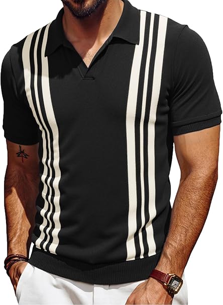 Polo Homme À Rayures Rétro